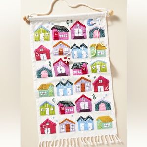 Anthropologie Christmas Village Hanging Advent Calendar